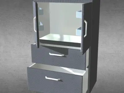 Animated Old Leather Fridge Low-poly 3D model