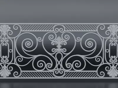 Balcony railing Low-poly 3D model