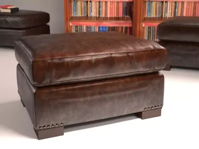 Library Leather Ottoman 3D model