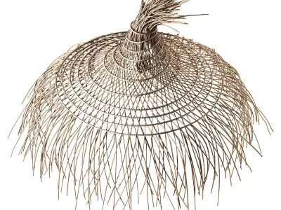 Modern Rattan Hat Pendant 3D model