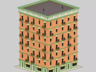Procedural building Free 3D model