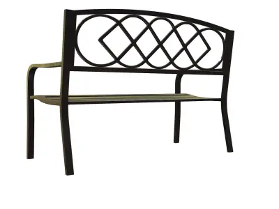 Park Bench 04 - Game-ready - PBR Low-poly Low-poly 3D model