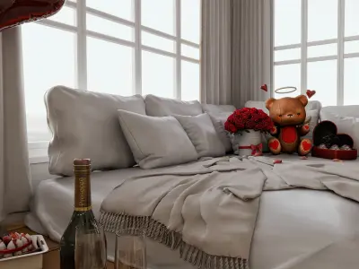 Valentines Nook Blender Scene - DAY 3D model