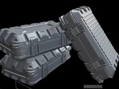 Sci Fi Crate Pack 3D model