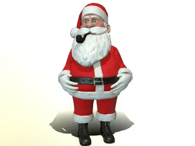 Santa Claus stylized cartoony 3D game ready character Low-poly 3D model