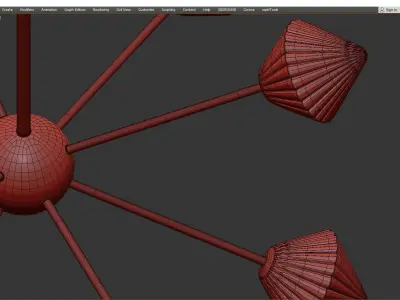 Amber Glass Diamond Hanging Chandelier Low-poly 3D model