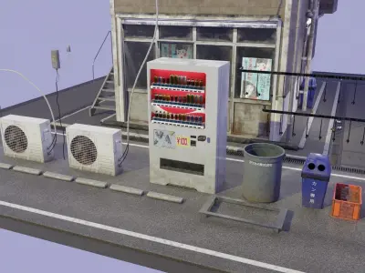 Old Japanese Ramen Shop 3D model