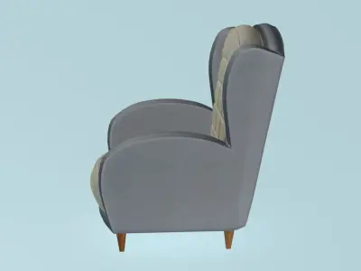 Rounded Armchair 3D model