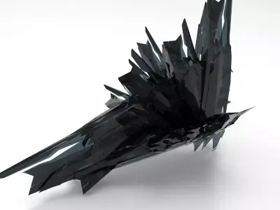 Cyberpunk glass shard structure 1 3D model