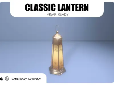 Classic Lantern - Game Ready Low-poly 3D model