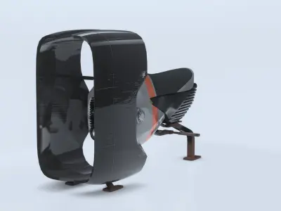 Space race bike futuristic scifi spaceship low poly 3D Low-poly 3D model