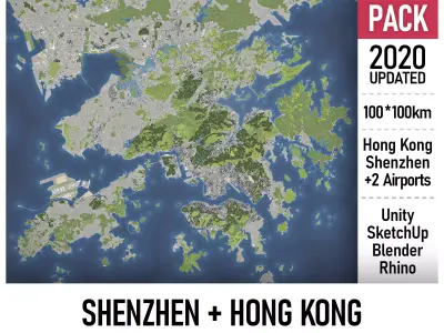 Hong Kong - Shenzhen 3D Model Pack