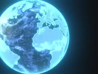 Planet Earth Hologram Sci-Fi 3D Model Low-poly 3D model