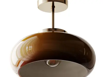 Medieval Vintage Semi Flush Ceiling Light 3D model