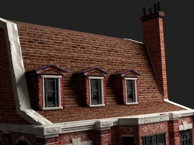 Victorian Brick Building Kit Low-poly 3D model