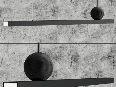 GUSTEN pendant light with ball hanging from it 3D model