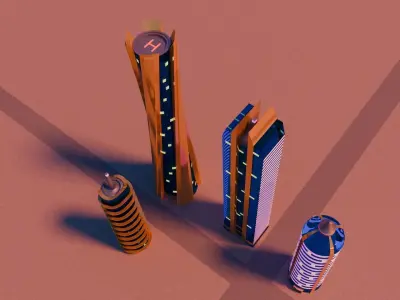 Sky scrapers 3D model
