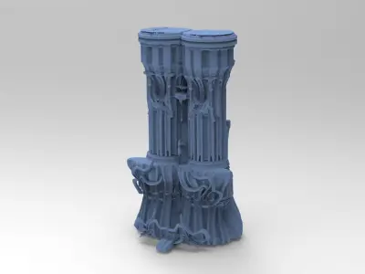 Forest Cobra Tower Vines Ruin 3D model