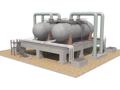 Industrial Silo 01 Low-poly 3D model