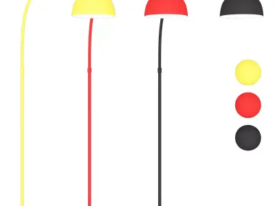 Domed Living Room Floor Lamp Metal 3D model