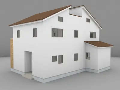 House model for background 18 Low-poly 3D model