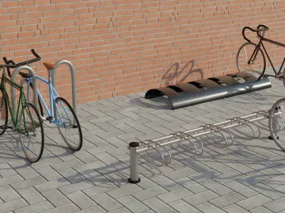 Street furnitures for bikes 3D model