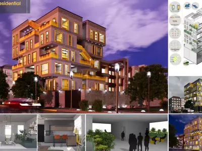 Green Building Complex 3D Model for Sustainable Architecture 3D model