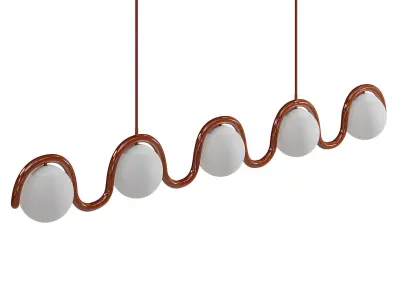 Lenox 5 Globe Linear Chandelier V by Astraeus Clarke 3D model