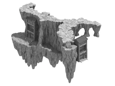 Heavenly Gate - Mountain Architecture - Stone 3D model