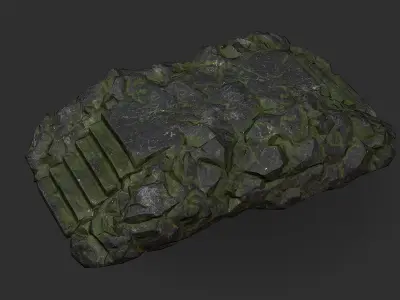 Stairs stone staircase 06 Low-poly 3D model