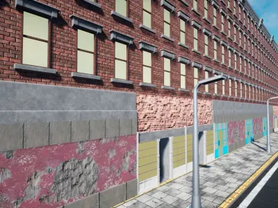 Realistic Building and road 3D model