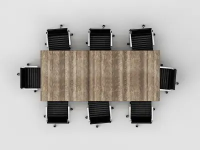 Conference Meeting Room Furniture 02 3D model