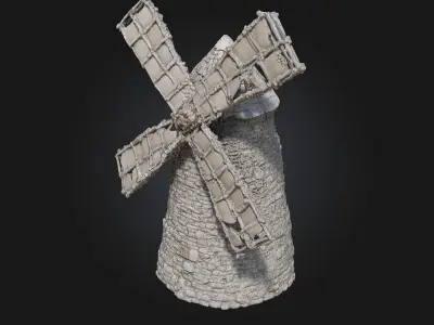 Stone Windmill  Timeless Elegance of Old-World Agriculture 3D model