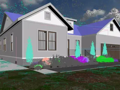 Modern Tiny House Exterior 3ds Max Scene 3D model