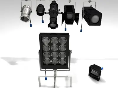Stage lights Collection 3D model