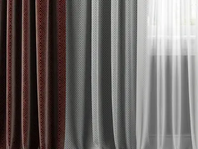 Curtain Set 318 3D model