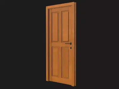 Wood Door Game Ready PBR Low-poly 3D model