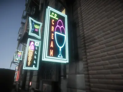 Neon Signs Low-poly 3D model