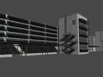 Airport buildings collection Low-poly 3D model