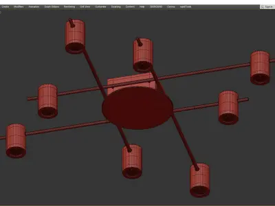 Aigle Ceiling Light 8 Low-poly 3D model