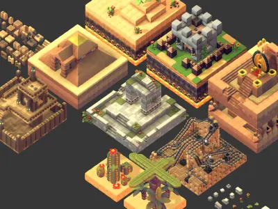 Cube World Bundle - Proto Series Low-poly 3D model