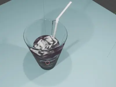 glass of juice Low-poly 3D model