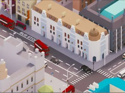 Low Poly London City-poly 3D model-POLYGON  Low-poly 3D model