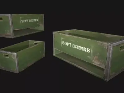 Military box for food game ready Low-poly 3D model