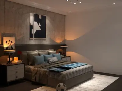 A Minimalist Bedroom Retreat 3D model