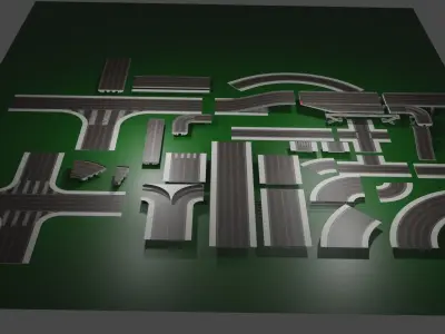 Modular Roads and Streets Collection 3D model
