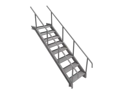 Stair metal staircase Low-poly 3D model