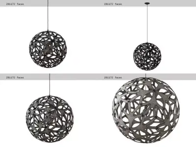 F pendant light made of paper 3D model