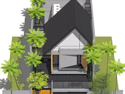 3D Model House Japandi Modern Minimalist Two-Story 3D model