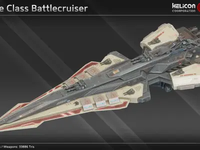 Helicon Corporation Spaceship Fleet Collection 3D Model Pack